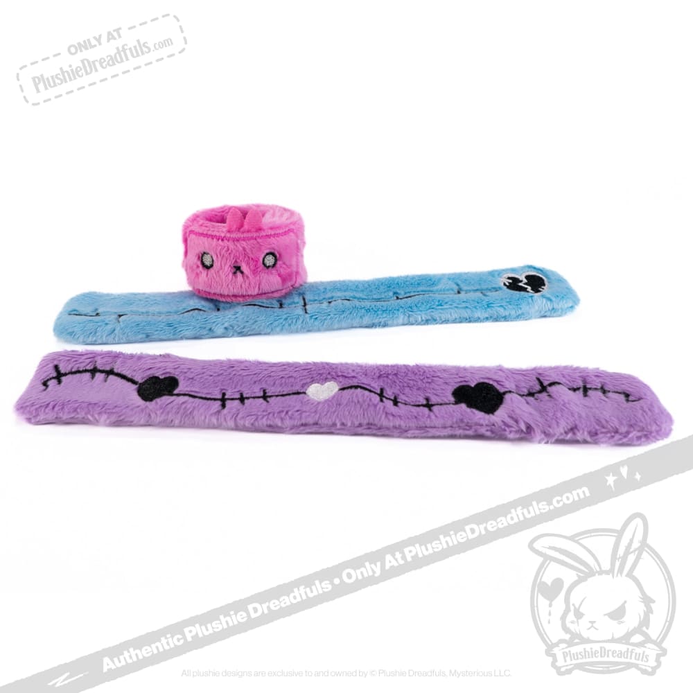 Plushie Dreadfuls Soft Plush Slap Bracelets - Set of 3 Cute Stretchy Wristbands for Kids, Teens & Adults - Perfect for Parties, Gifts & Anxiety Relief