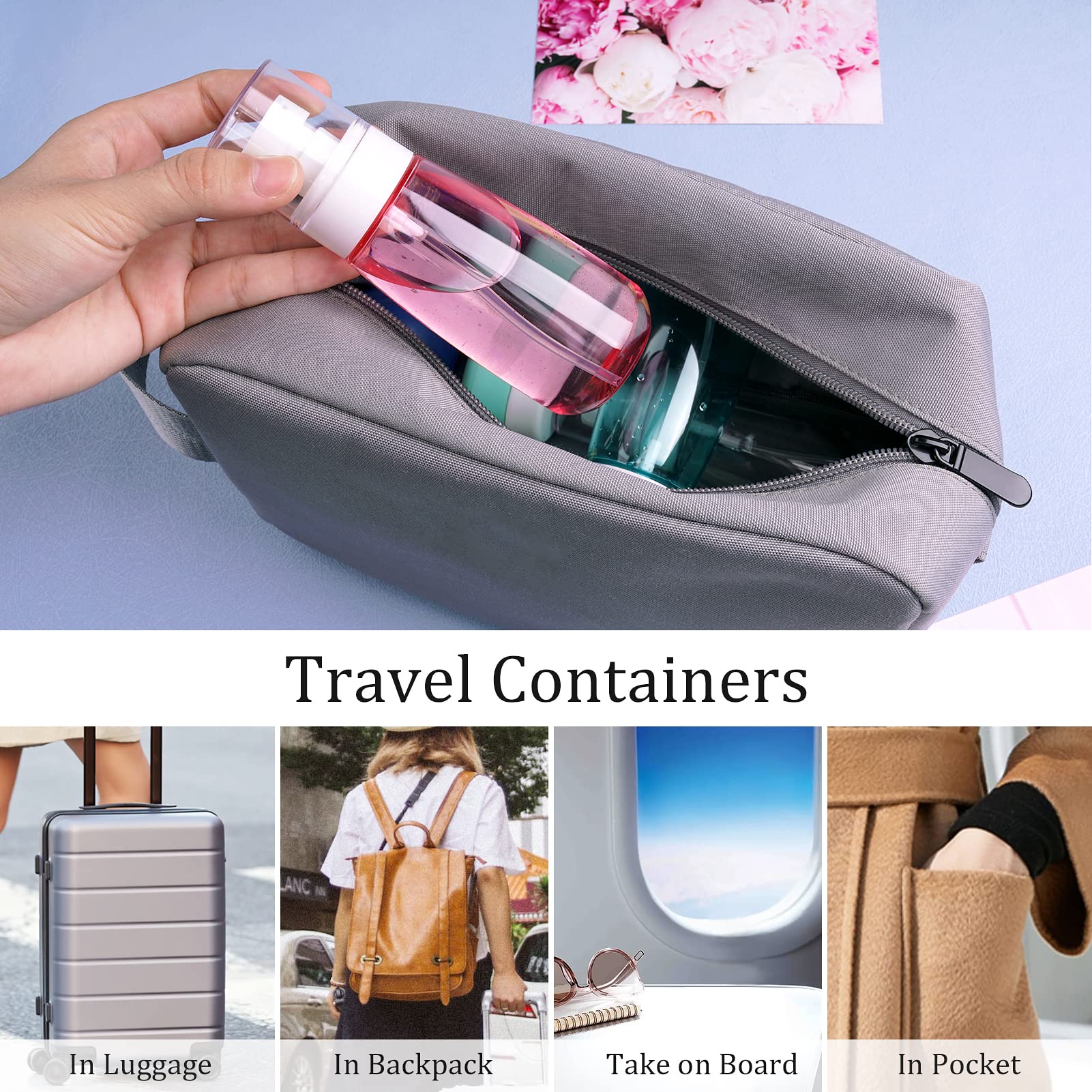 Cosywell 3.4oz/100ml Fine Mist Spray Bottle - Refillable Empty Travel Cosmetic Container for Perfume, Skincare, Makeup & Lotion - Hair Spray Bottle with Adjustable Nozzle (8 Colors) - Perfect for Travel, Gym, Salon & Home Use