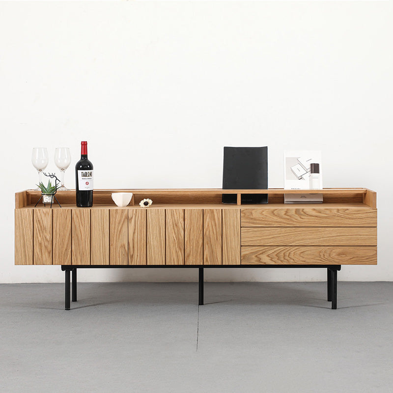 ZANE Entertainment TV Stand 160cm Natural Oak Wood Media Console - Perfect for Living Room, Bedroom & Home Theater Setup