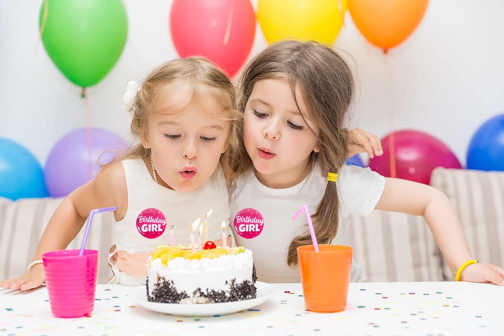 Birthday Girl Pin Badges - Cute Tinplate Enamel Pins for Party Favors, Birthday Decorations & Gifts - Perfect for Birthday Parties, Baby Showers & Special Events