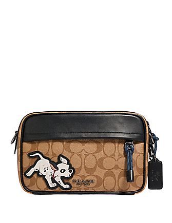 Coach Disney X Graham Signature Crossbody Bag with Dalmatian Print - Stylish Shoulder Purse for Women, Perfect for Daily Use, Travel & Disney Theme Outings