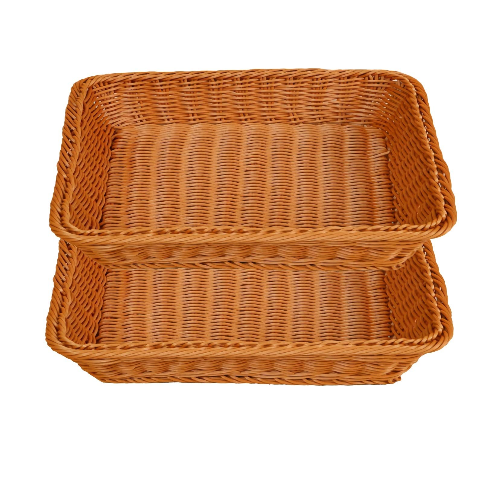 Plastic Wicker Bread Basket - Multipurpose Storage Basket for Fruits, Vegetables, and Display - Perfect for Home, Supermarket, Hotel, and Farm Use