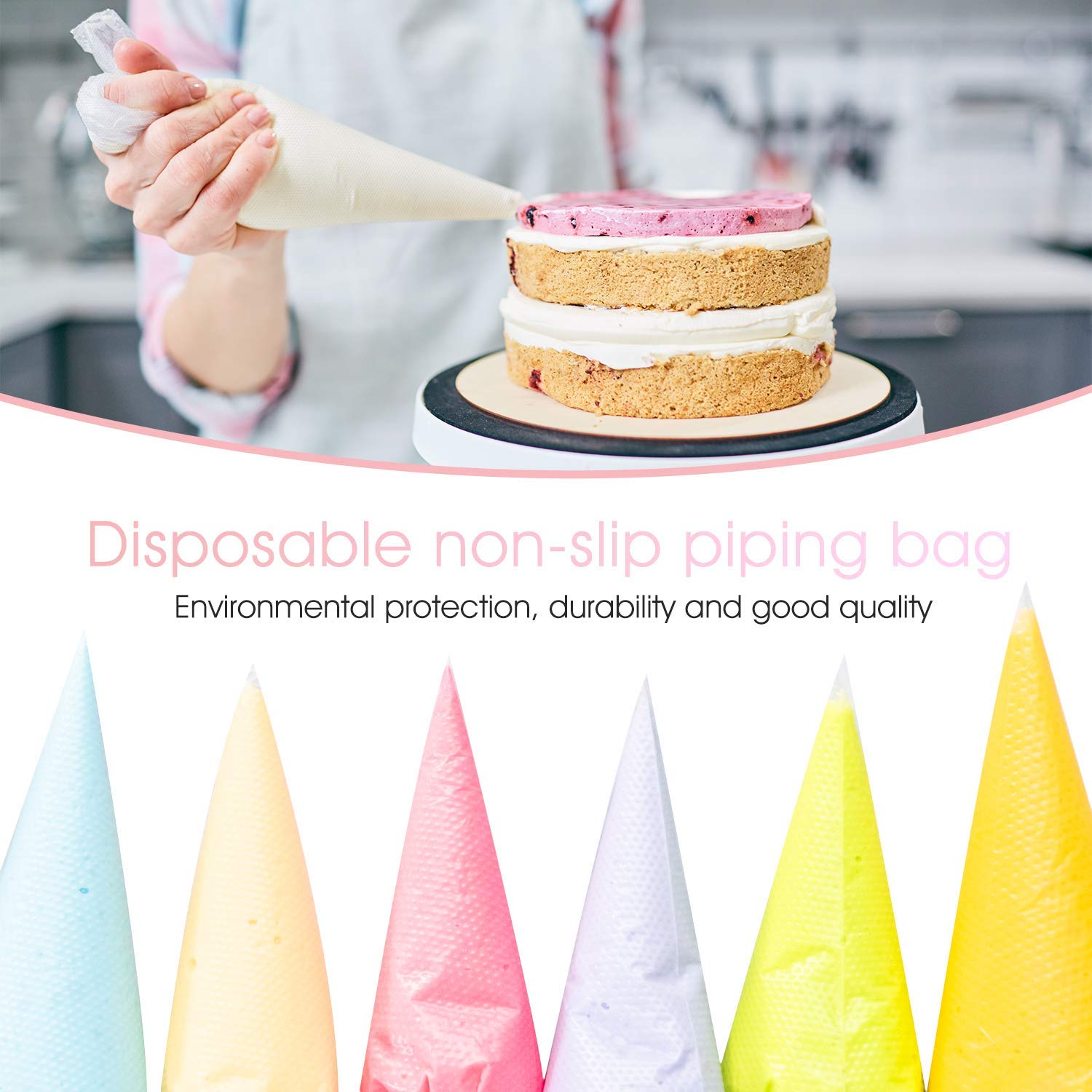 100 Pcs 24 Inch Thickened Piping Bags - Premium Cake Decorating Kit for Baking, Buttercream, Cookies & Desserts - Perfect for Home Bakers, Professional Chefs & Party Treats