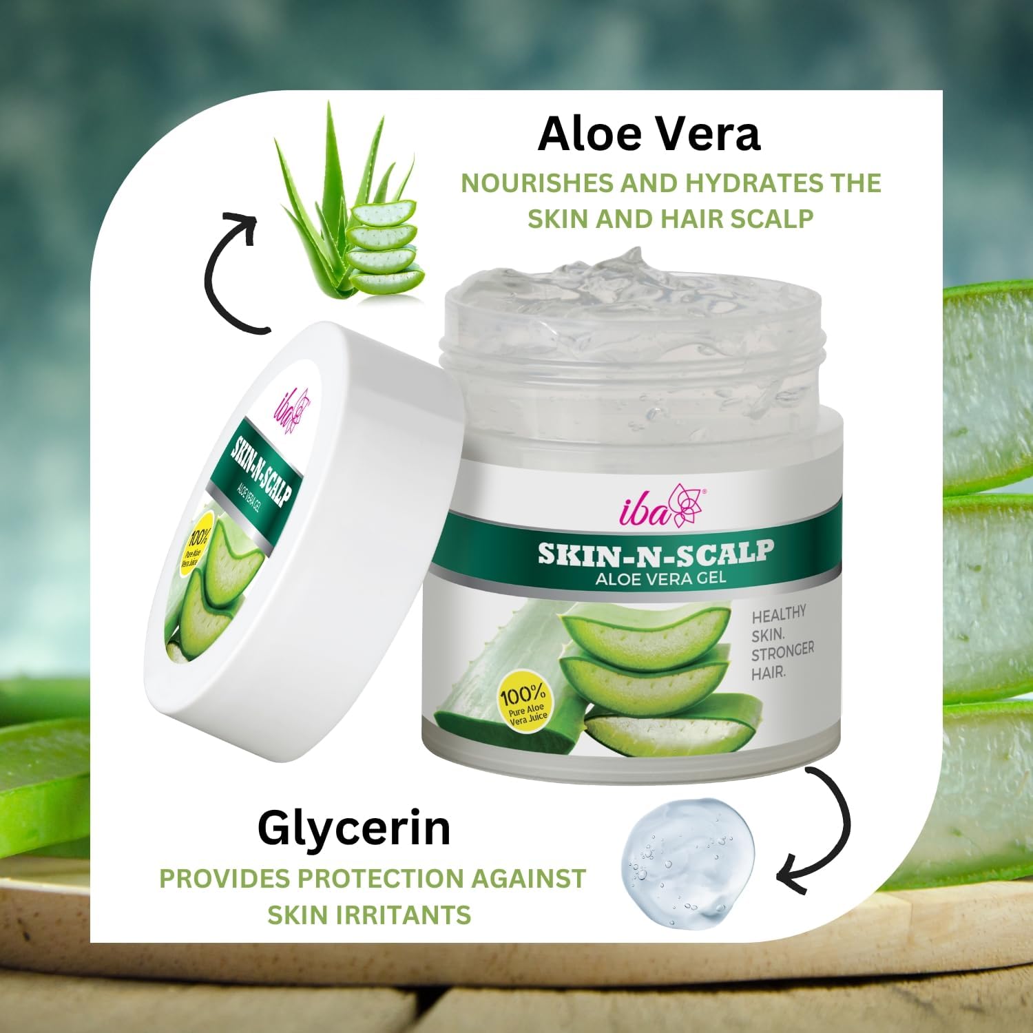 100% Pure Aloe Vera Gel for Face, Skin & Hair - 100g | Hydrating & Moisturizing Treatment for Glowing Skin, Healthy Scalp & Stronger Hair | Halal Certified, Vegan & Cruelty-Free | Perfect for Sunburn Relief, Daily Skincare & Hair Care Routine