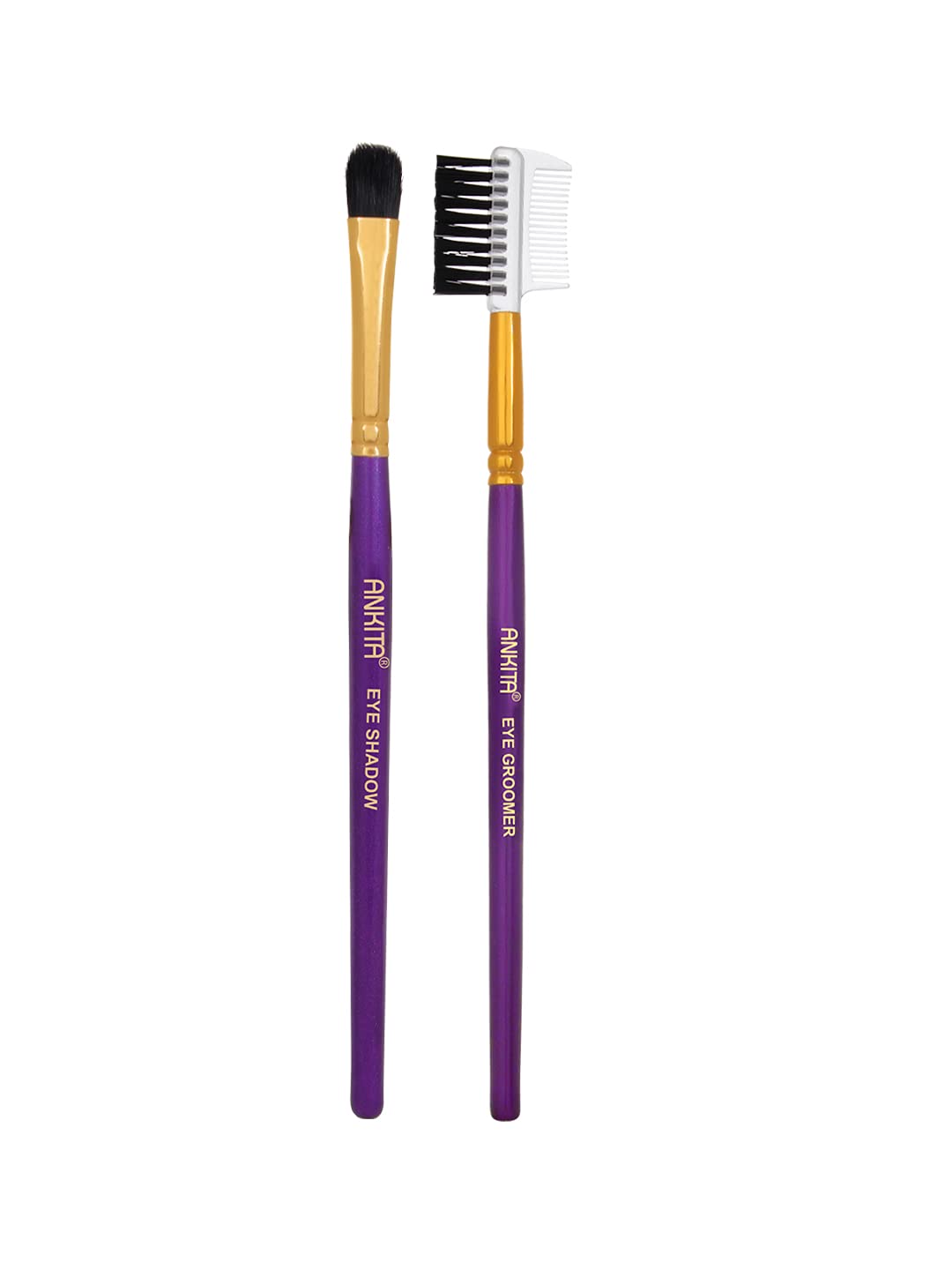 Chhavi Creation Ankita Eye Shadow Brush & Eye Groomer Brush Set - Professional Makeup Brush Kit for Eyeshadow Blending & Eyebrow Grooming | Perfect for Daily Makeup, Salon Use & Travel