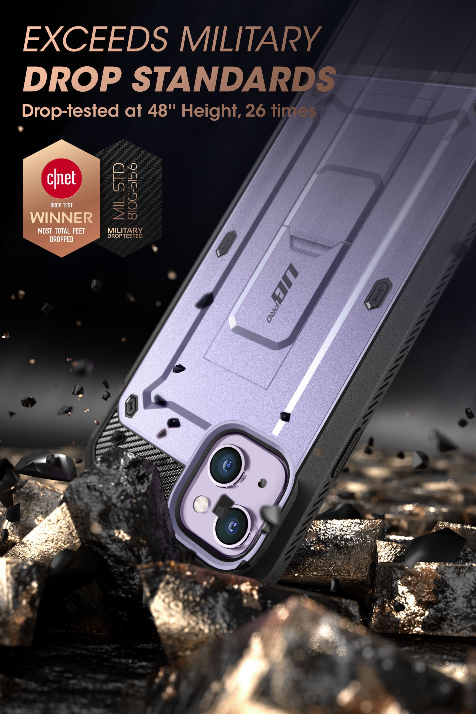 iPhone 14 Plus 6.7 Inch Unicorn Beetle PRO Heavy Duty Rugged Case - Shockproof, Drop Protection, Scratch Resistant Cover for Apple iPhone 14 Plus (Deep Purple) - Perfect for Outdoor Adventures, Construction Work & Extreme Sports