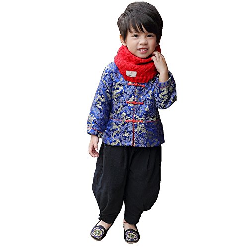 **Chinese Dragon Embroidered Tang Coat for Baby Boys - Traditional Costume for Parties, Festivals & Chinese New Year Celebrations**