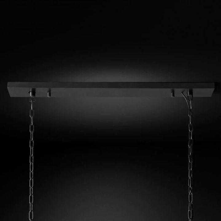1920s Art Deco Single Rectangular Chandelier - 49W/60W Vintage Ceiling Light - Perfect for Dining Room, Living Room & Bedroom Lighting