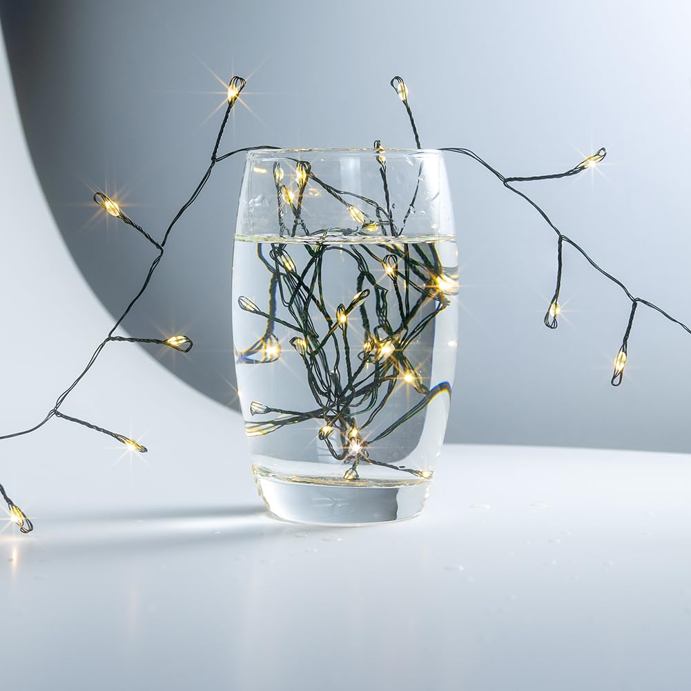20FT 200LED Waterproof Fairy String Lights with Remote Control - 8 Lighting Modes, Green Wire, Warm White for Christmas, Wedding, Birthday, Garden, Patio Decor - Indoor & Outdoor Use