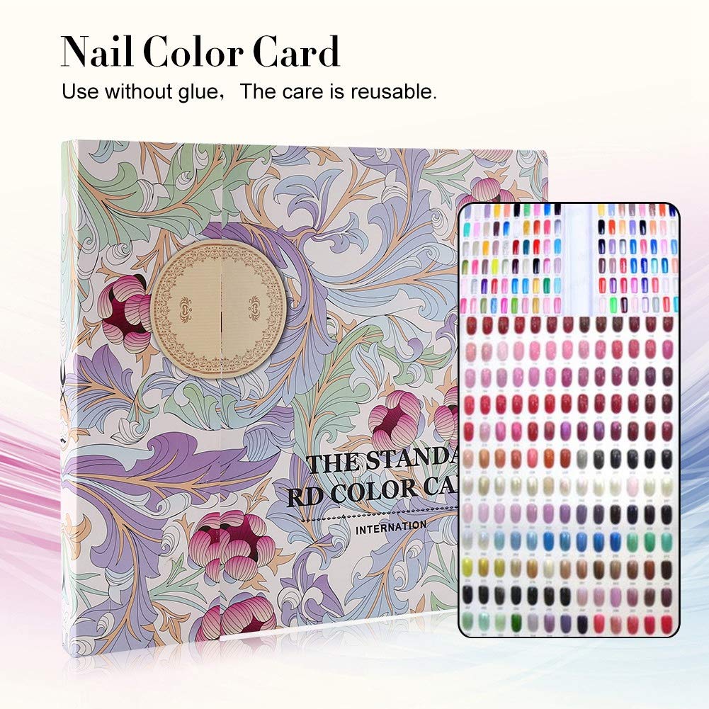 Dioche Modern Nail Art Display Card - 120 Colors Nail Polish Gel Color Swatch Book - Professional Nail Salon Sample Display Board (Striped Cover, 24.5 x 22 x 2cm) - Perfect for Nail Technicians & DIY Manicures at Home