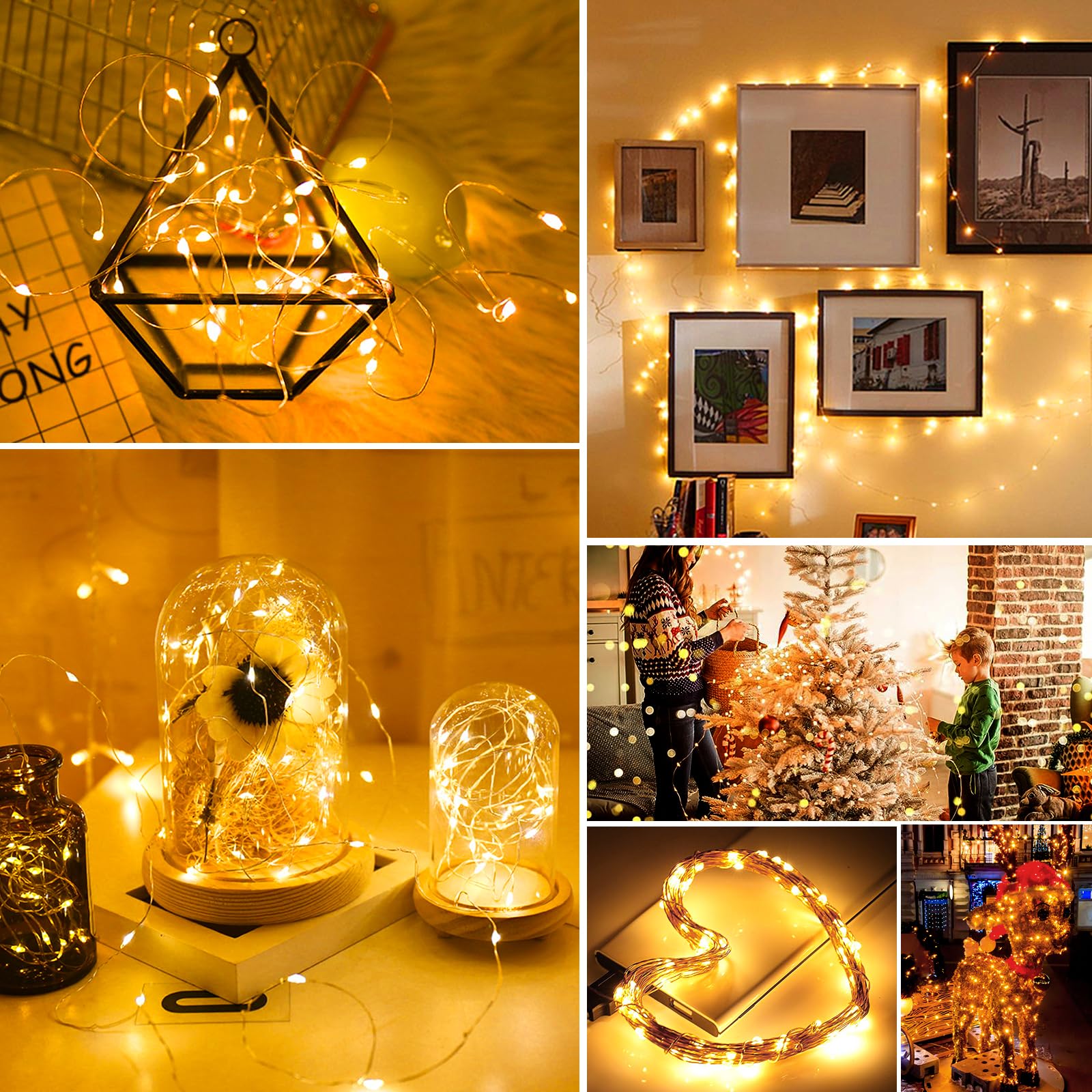 8 Pack Fairy Lights Battery Operated - 20 LED 7FT Warm White Twinkle String Lights with 3 Lighting Modes, Waterproof for Indoor Outdoor Decor - Perfect for Bedroom, Halloween, Christmas, Party, Garden, Wedding and Home Decoration
