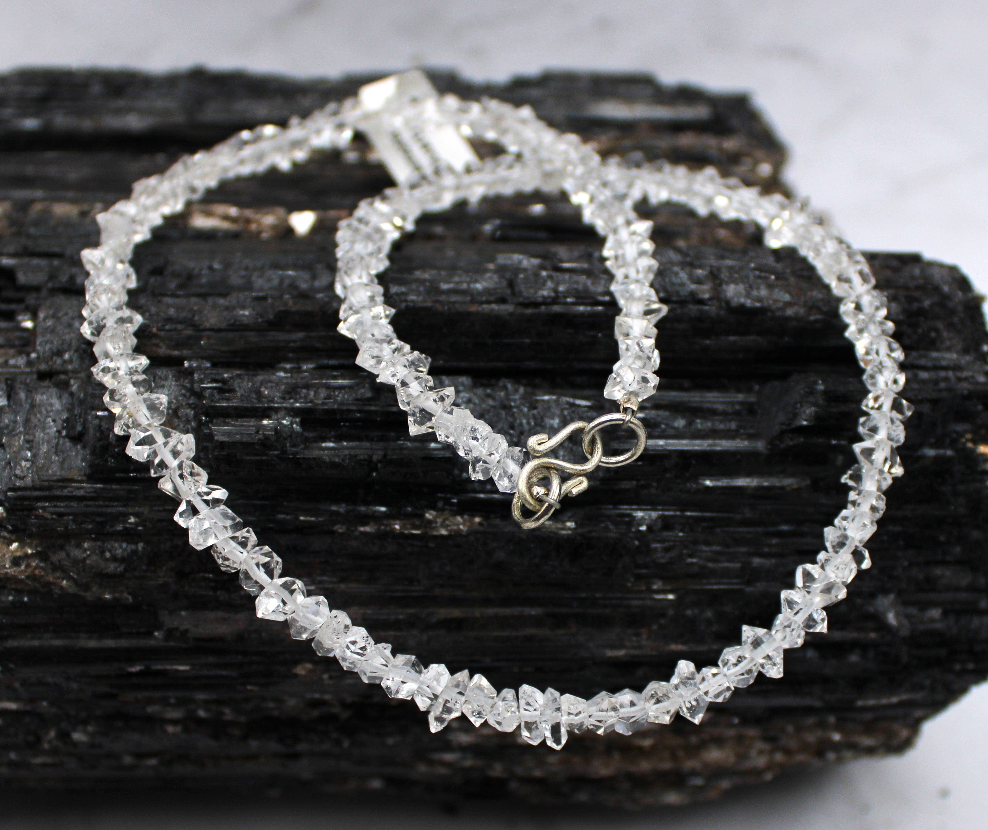 Elegant Diamond Quartz Sterling Silver Necklace for Women - Perfect for Weddings, Anniversaries & Special Occasions