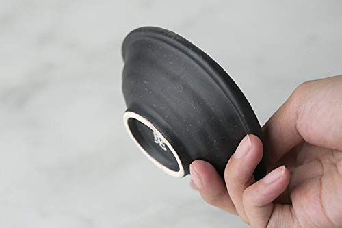 3.5 Inch Retro Style Black & Beige Porcelain Side Dish Bowls - Set of 5 Multipurpose Serving Bowls for Soy Sauce, Dipping Sauces, Seasonings - Perfect for Asian Dining, Sushi Restaurants, and Home Entertaining