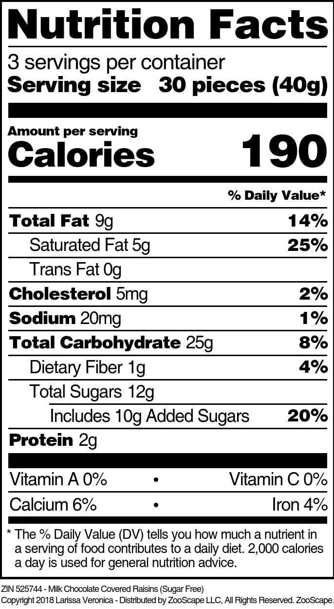 Sugar Free Milk Chocolate Covered Raisins - 4oz Bag | Healthy Snack for Weight Loss & Diabetics | Perfect for Office, Hiking & Movie Nights