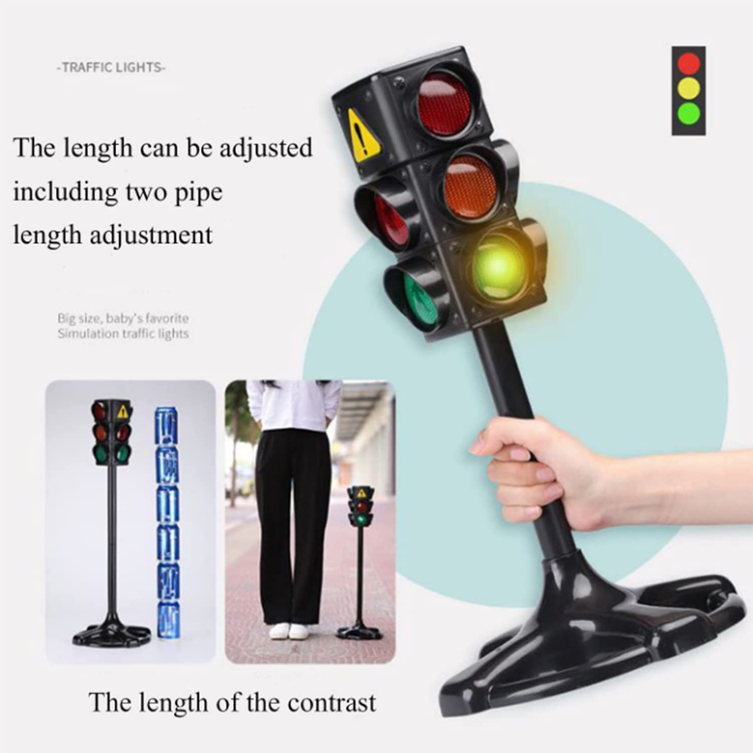 ARTFILIF Large Traffic Light Toy - Educational Traffic Light Lamp for Kids, Traffic Safety Learning & Early Education Props | Perfect for Classroom, Playroom & Road Safety Training