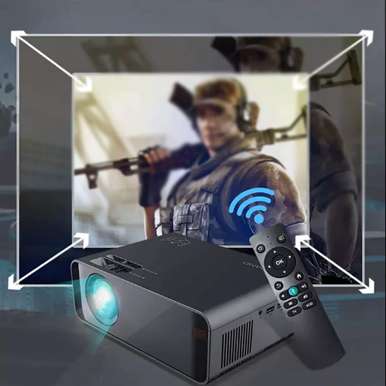 THREMA Full HD 1080P Home Theater Projector - 7200 Lumens WiFi Bluetooth Mini Projector with 5.7