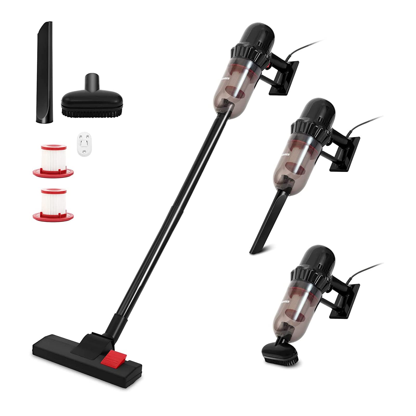 EFSHREE 17KPA Stick Vacuum Cleaner - 600W Powerful Suction for Pet Hair & Carpets - Home & Car Use