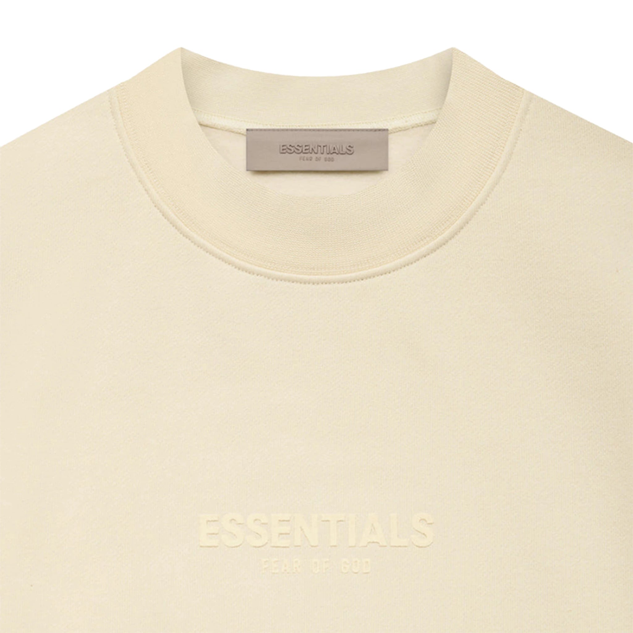 Fear of God Essentials Relaxed Eggshell Crewneck Sweatshirt - Men's Casual Pullover for Streetwear & Loungewear