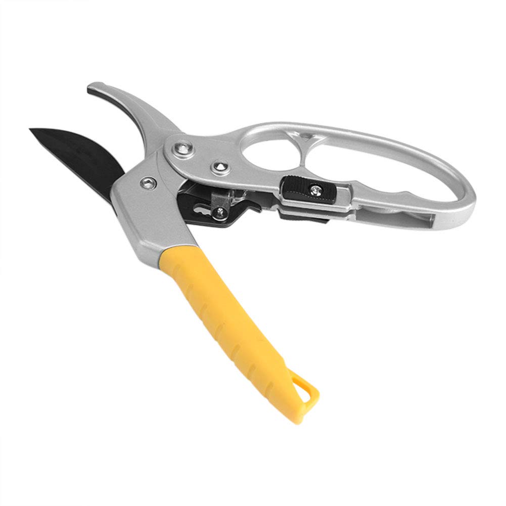 Ratchet Garden Pruning Shears - Heavy Duty Anvil Tree Trimmers & Gardening Scissors with Reinforced Handle for Weak Hands & Arthritis - Perfect for Trimming Branches, Shrubs, Roses & Outdoor Plants