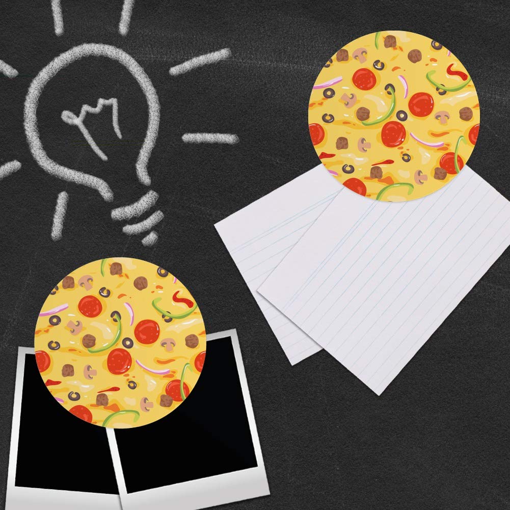 Pepperoni, Olives & Onions Pizza Pattern Vinyl Fridge Magnets Set - Fun Kitchen Decor for Refrigerator, Lockers & Whiteboards - Perfect for Home, Office & Dorm Room Organization
