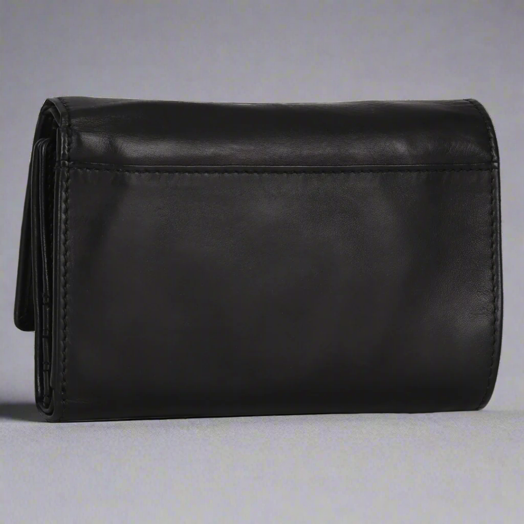 BOL Women's Square Tab Leather Wallet - Slim RFID Blocking Bifold Wallet for Credit Cards & Cash - Perfect for Everyday Use, Travel, and Gifts