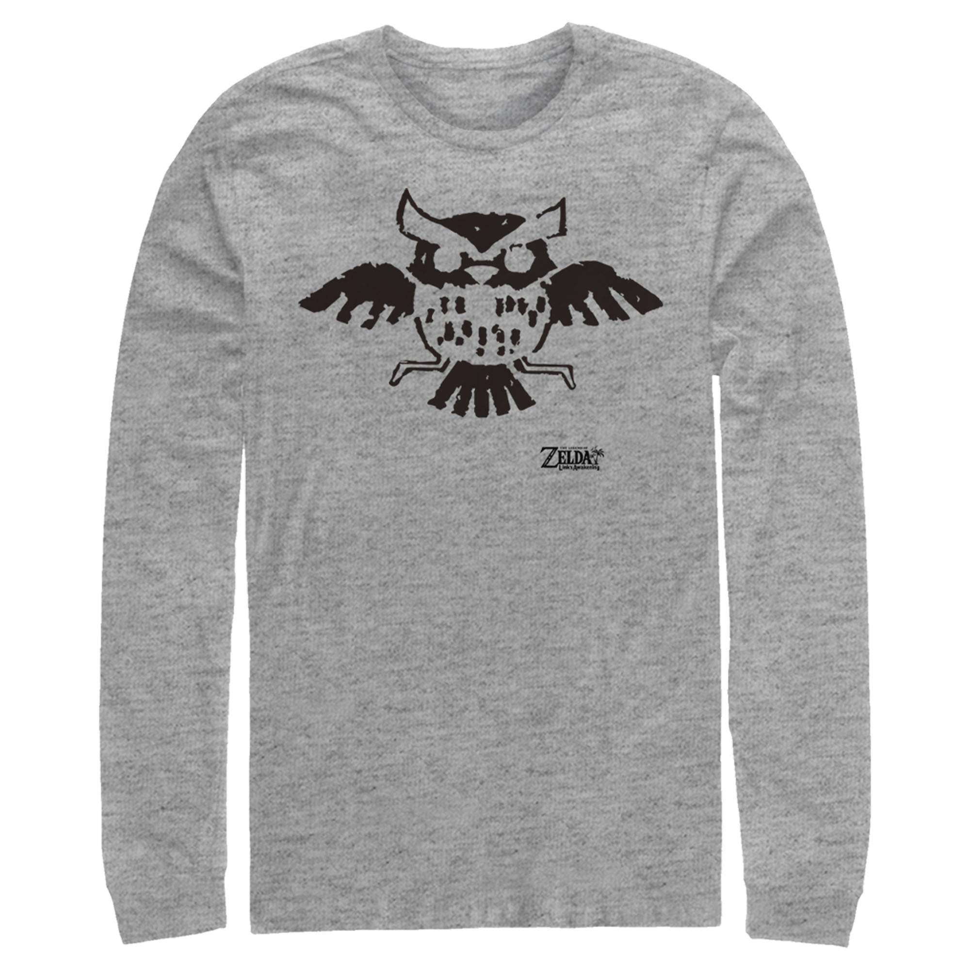 Nintendo Legend of Zelda Link's Awakening Owl Hieroglyphic Long Sleeve T-Shirt for Men - Retro Gaming Tee for Fans, Cosplay & Casual Wear