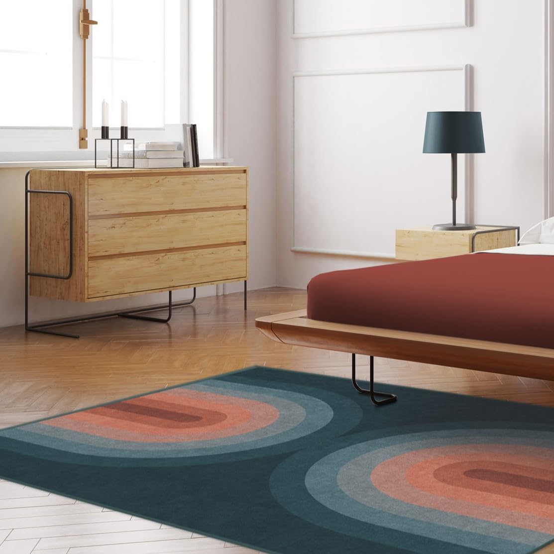 Ruggable Washable 6x9 Area Rug - Absida Teal | Premium Non-Slip Rug for Living Room, Bedroom, Kitchen, Office & Classroom | Waterproof & Machine Washable with Gripper Pad | Perfect for High Traffic Areas & Pet-Friendly Homes