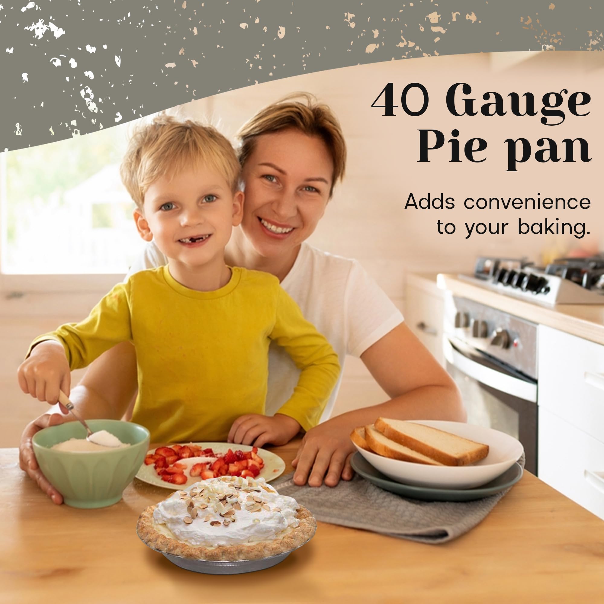KitchenDance 11 Inch Deep Disposable Aluminum Foil Pie Pans - Heavy Duty Baking Pans for Pies, Quiches & Desserts | Perfect for Home Baking, Bakery Use & Party Serving | Eco-Friendly & Recyclable Aluminum Pie Tins (Pack of 11104)