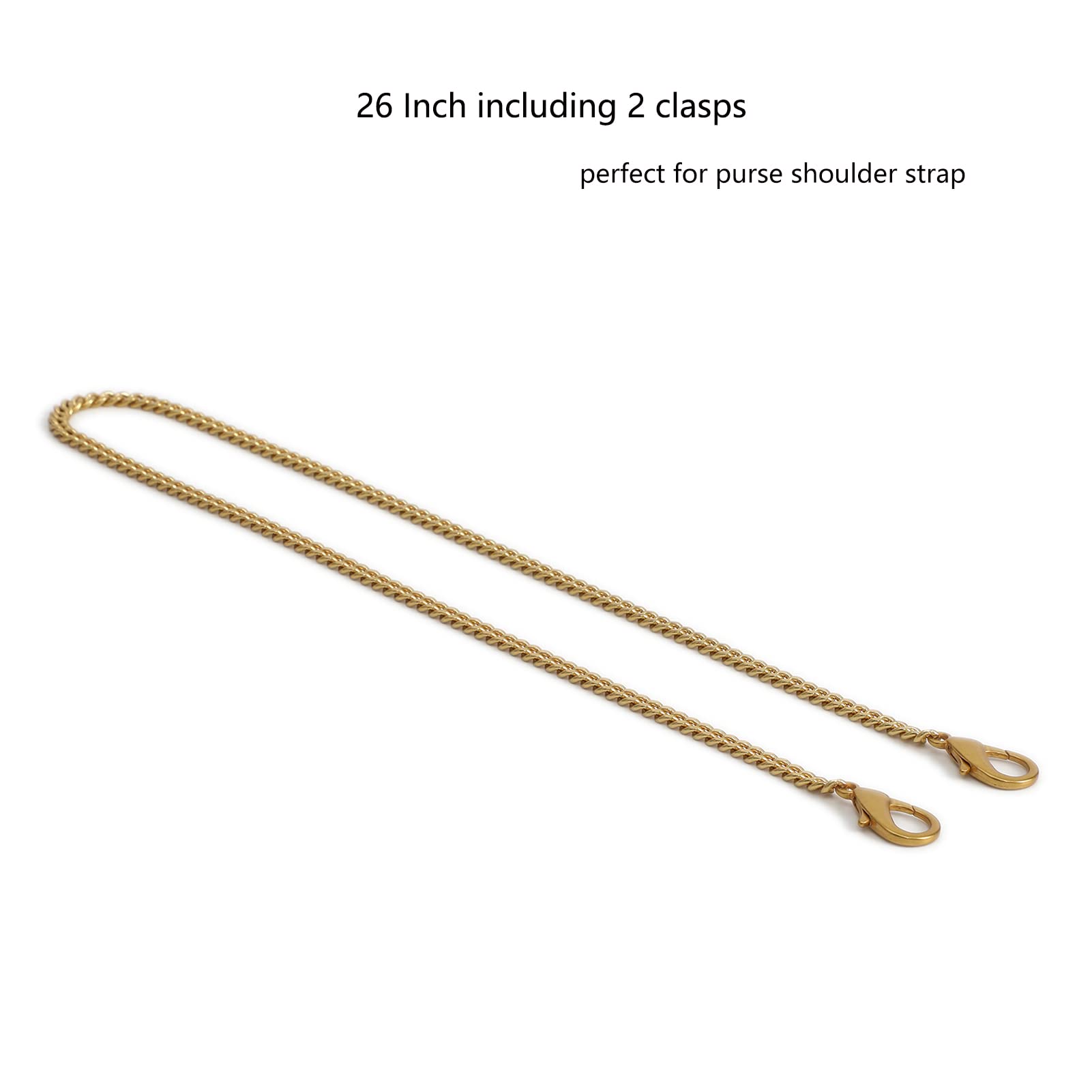 Mini Purse Chain Strap Replacement - Antique Gold 26 Inch Crossbody Shoulder Bag Strap with Charms | Handbag Accessories for Women, Fashionable & Durable | Perfect for Daily Use, Parties, Travel & Shopping
