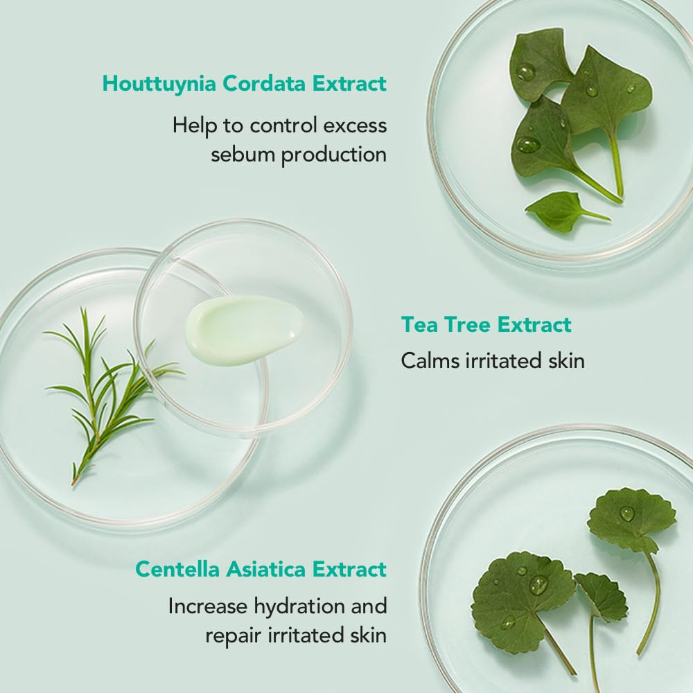 SKIN&LAB Cica Tea Tree Heartleaf Skincare Set for Acne-Prone & Sensitive Skin - Calming Ampoule & Cream | Soothing Facial Care for Breakouts & Redness Relief