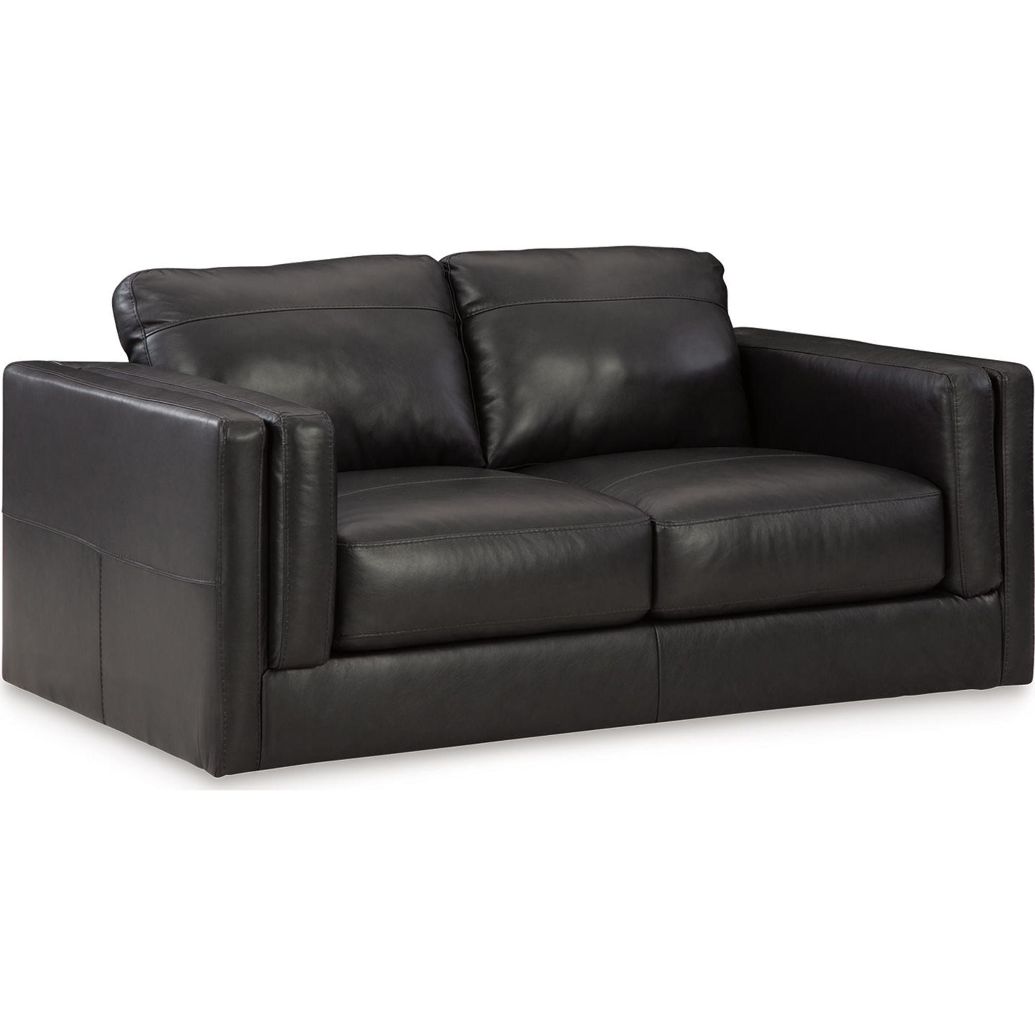 Amiata Loveseat Sofa - Modern Onyx Black Small Couch for Living Room, Apartment, Lounge & Office | Comfortable 2-Seater with Sturdy Frame