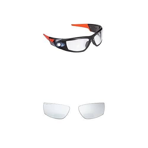 Coast SPG500 Rechargeable LED Safety Glasses with Bulls-Eye Spot Beam - ANSI Z87.1 Certified, UV Protection, Includes Clear & Yellow Scratch-Resistant Lenses + Protective Case - Perfect for Construction, Woodworking, and Nighttime Outdoor Activities