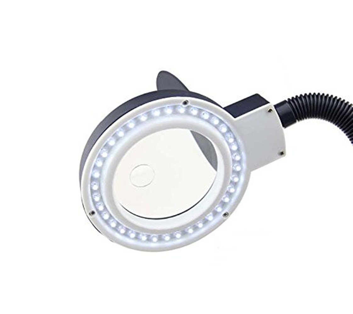 LED Magnifying Lamp with Light - 5X Magnification, Adjustable Arm for Reading, Crafting, Jewelry Making & Repair - Perfect for Hobbyists, Seniors & Detailed Work