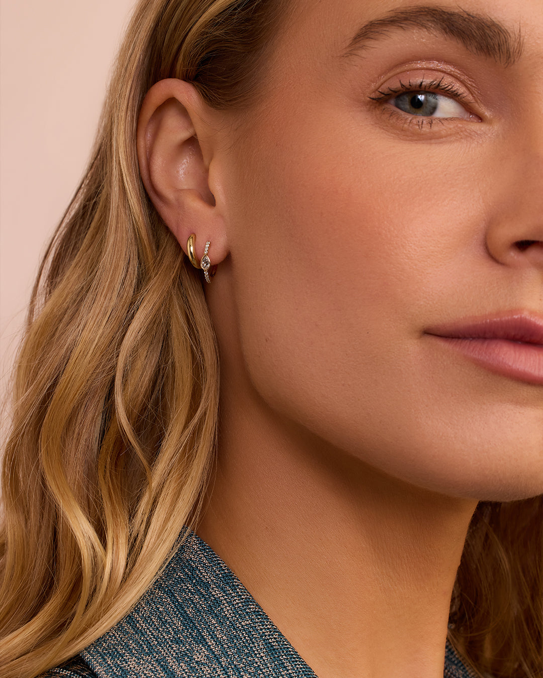 Lab Grown Diamond Pear Single Huggie Earrings - Elegant & Hypoallergenic for Daily Wear & Special Occasions