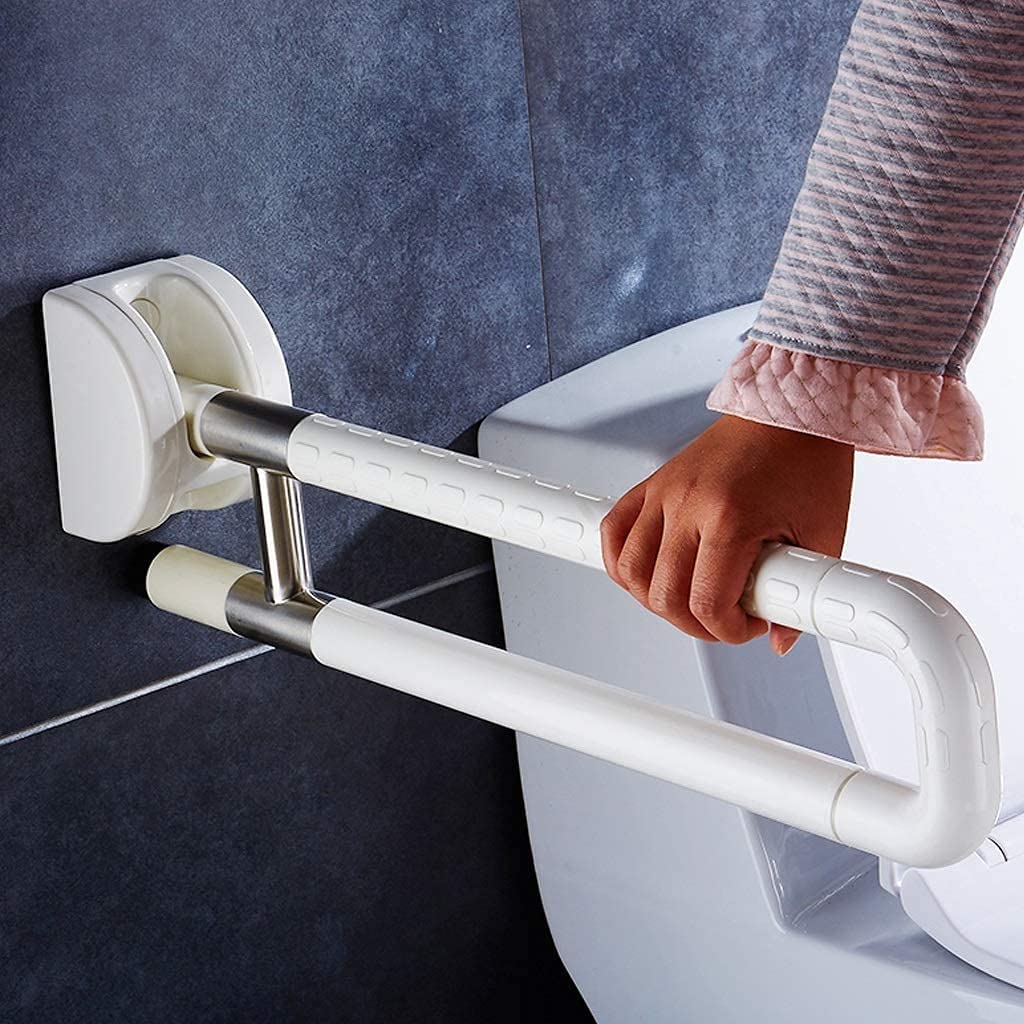 Foldable Bathroom Safety Handrail - Non-Slip Shower Grab Bar with Towel Rack for Elderly & Disabled - ADA Compliant Bathroom Assist Handle for Bathtub, Toilet & Shower Safety (Wall Mounted) - Perfect for Seniors, People with Mobility Issues & Barrier-Free Bathing