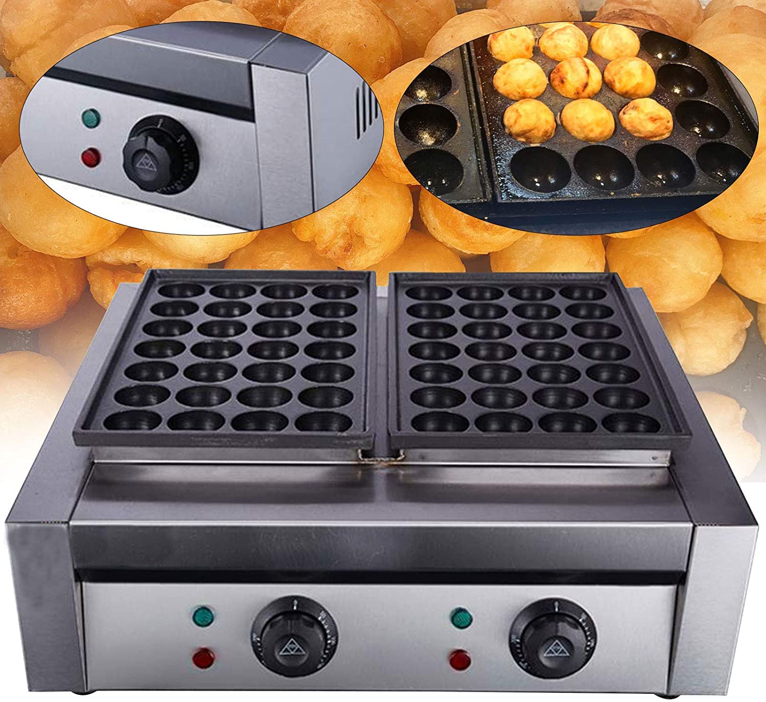 Electric Non-Stick Takoyaki Maker Machine - 56 Ball Capacity for Octopus Balls, Meatballs & Snacks - 4000W Fast Heating, Easy to Clean - Perfect for Home Kitchen, Parties & Street Food Business