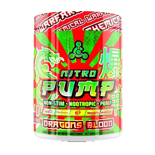 Nitro Pump 400g Pre-Workout Supplement with Dragons Blood Extract - Boost Energy & Performance for Gym & Bodybuilding