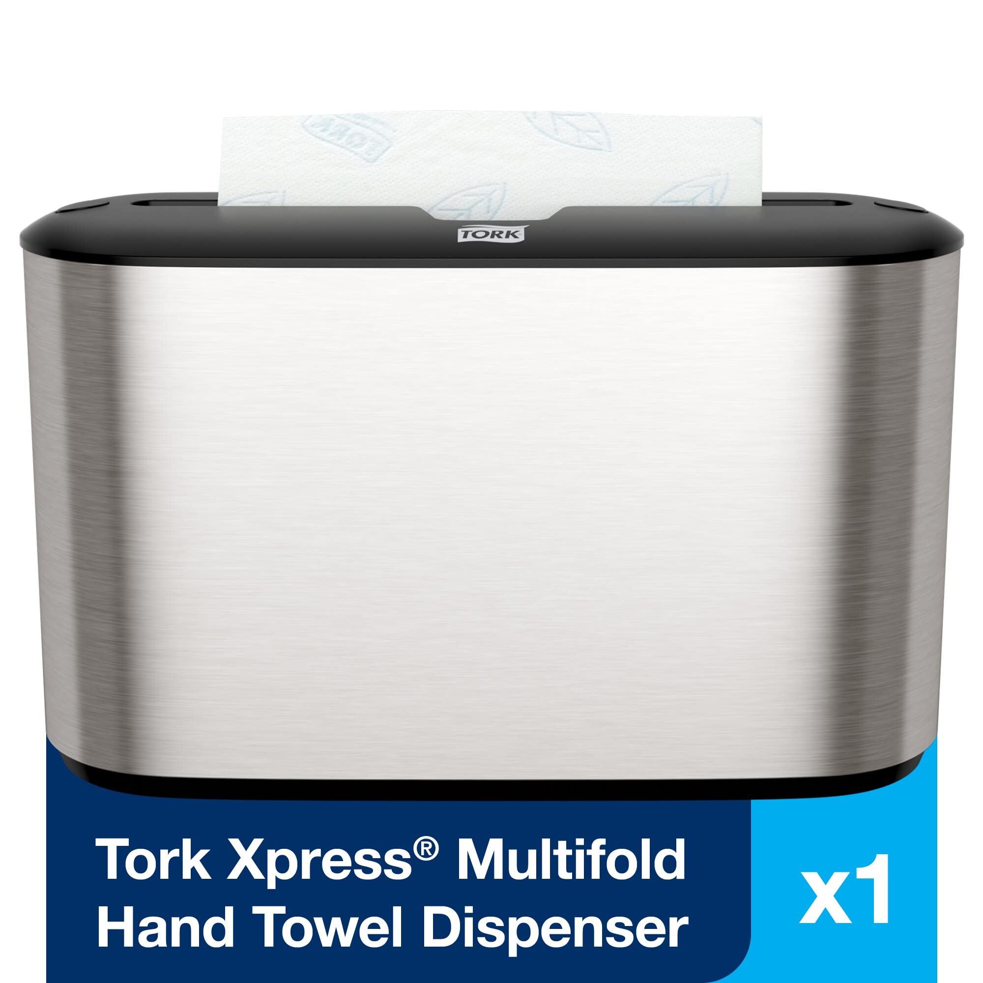 Tork Xpress Paper Towel Dispenser - Stainless Steel, Compact & Space-Saving for Home & Office | Fits H2 Hand Towels | Perfect for Kitchen, Bathroom & Commercial Use