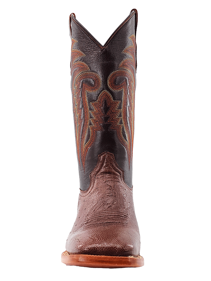 R.Watson RW5001 Men's Smooth Ostrich Western Boots in Chocolate Tobacco - Perfect for Cowboy Rides, Country Music Festivals & Western Fashion