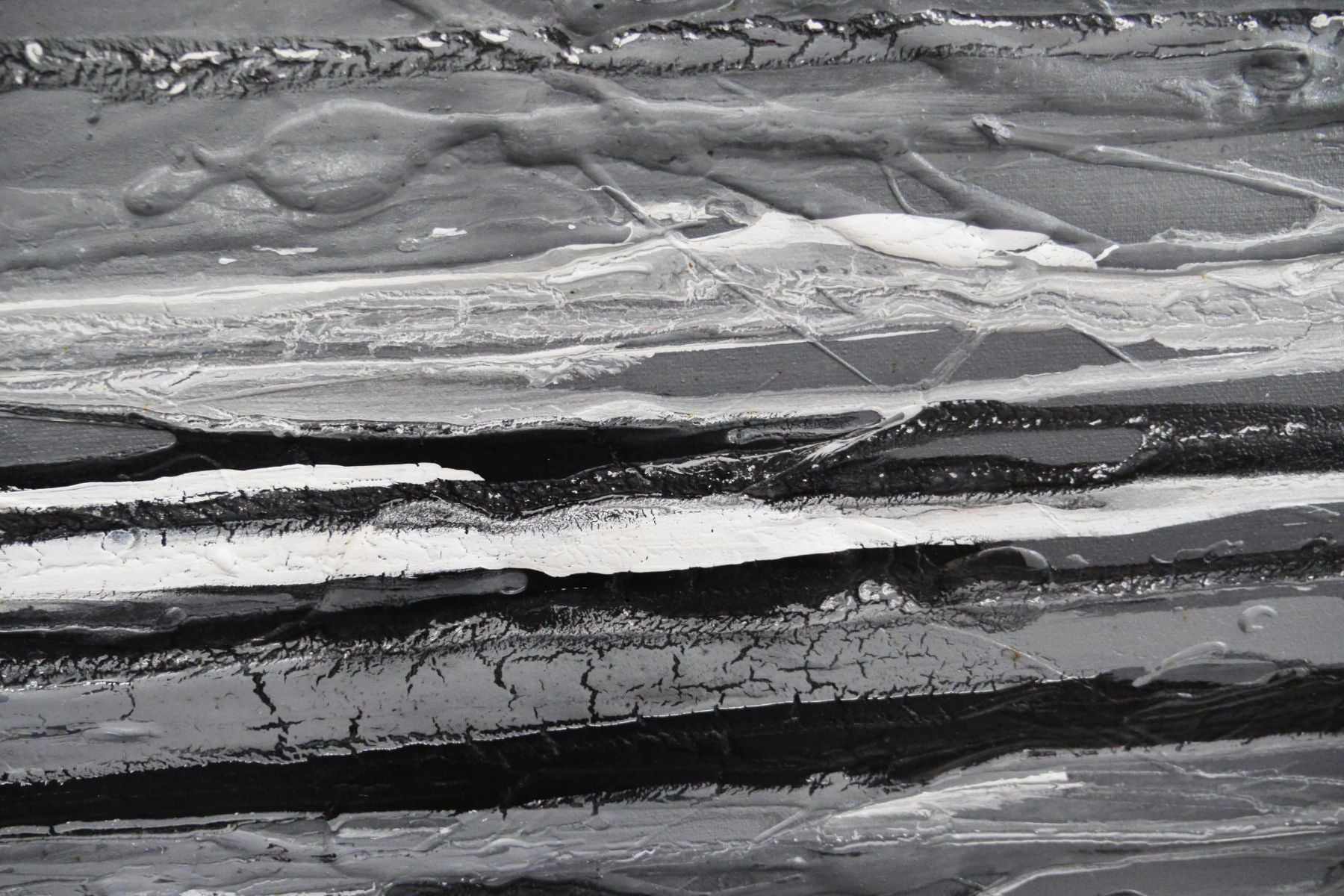 50 Shades of Grey Abstract Textured Painting - 200cm x 80cm Modern Gray White Wall Art for Living Room, Bedroom & Office Decor | Large Contemporary Canvas Artwork