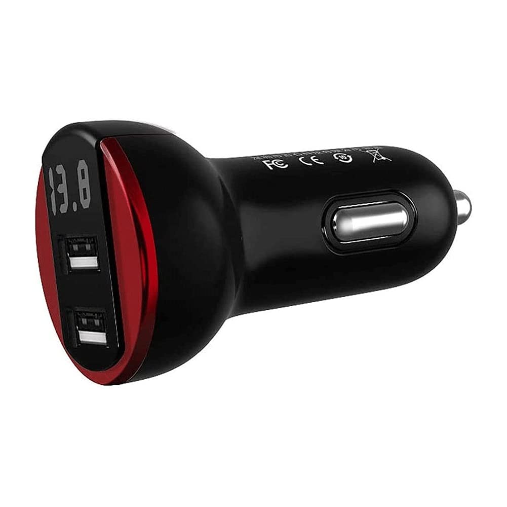 Fast Dual USB Car Charger Adapter - Red | Quick Charge for Phones & Devices | Road Trips & Commuting