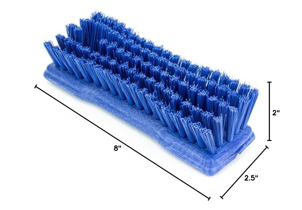 SPARTA 42024EC14 Comfort Grip Plastic Scrub Brush - 2 Inch Hand Cleaning Brush, Blue (Pack of 6) - Perfect for Kitchen, Bathroom, Dishes & Household Cleaning