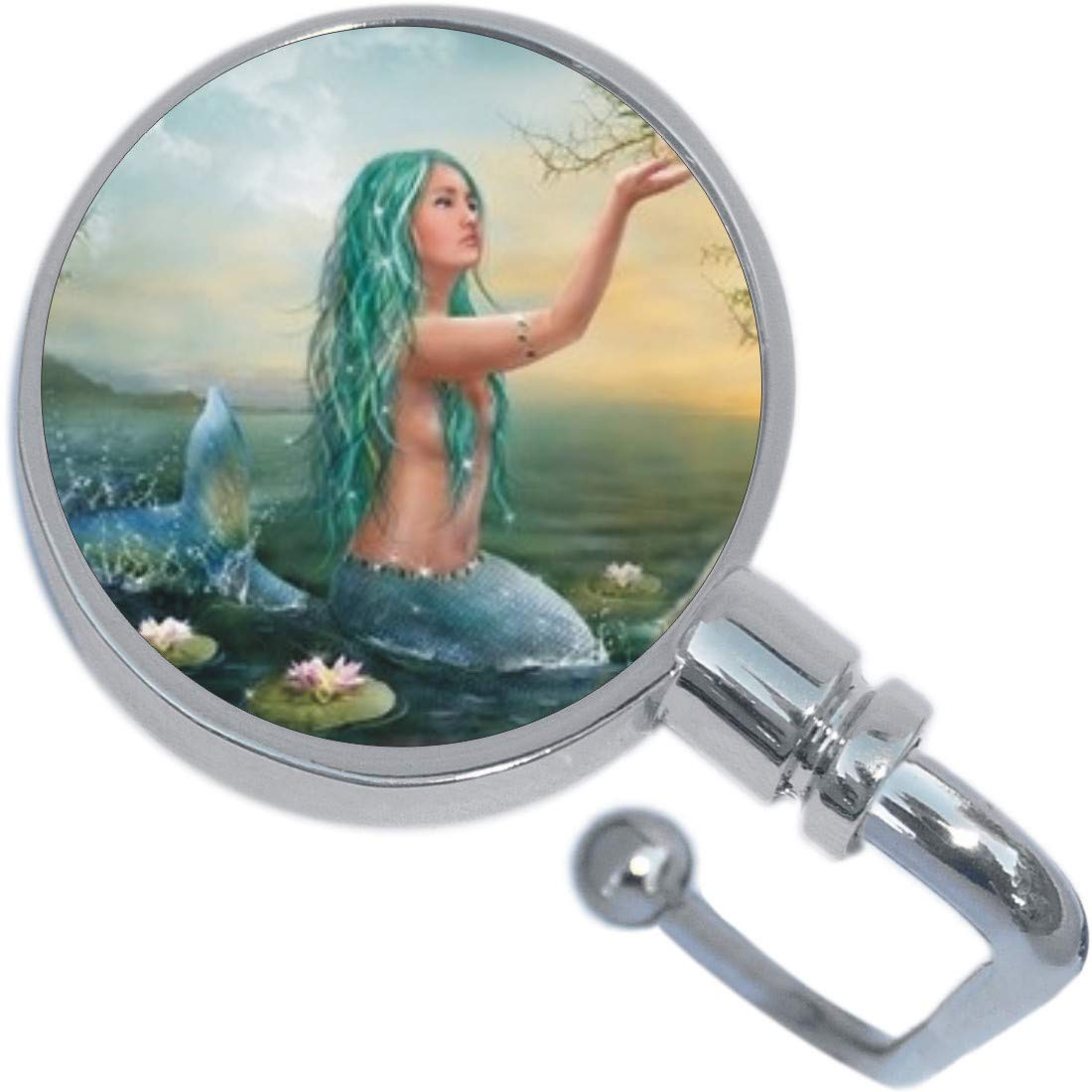 NewCharms Blue Mermaid Purse Hanger - Elegant Handbag Hook for Restaurants, Shopping & Travel | Durable Clutch Organizer