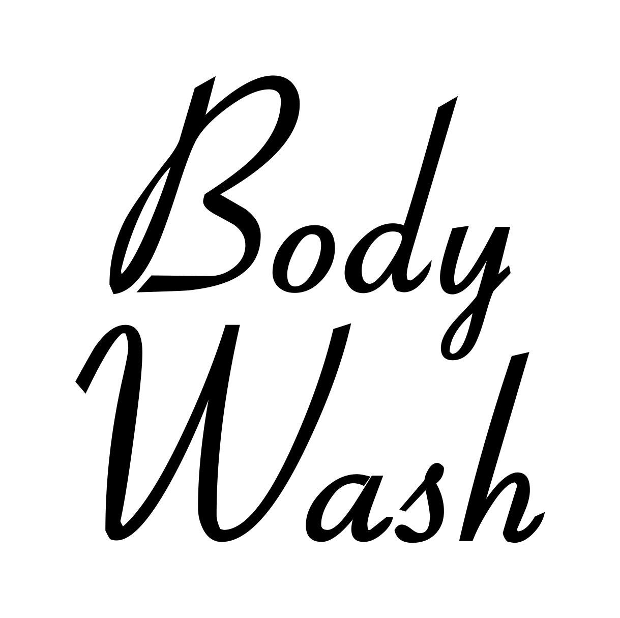 Retro Black Font Body Wash Label Sticker - 4