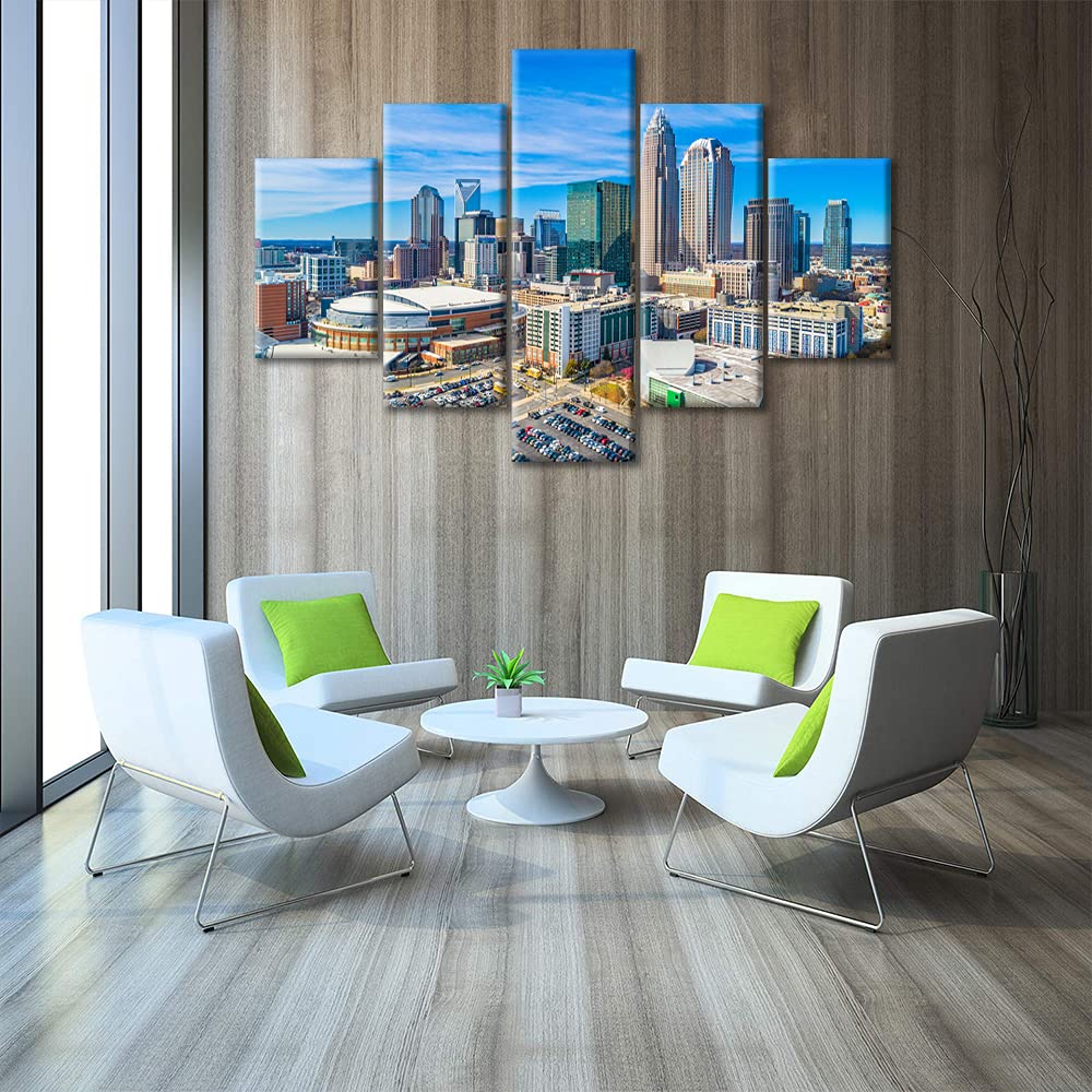 Modern Canvas Wall Art - American Basketball Stadium Painting for Living Room, Spectrum Center Decor, Stretched & Framed Ready to Hang (60