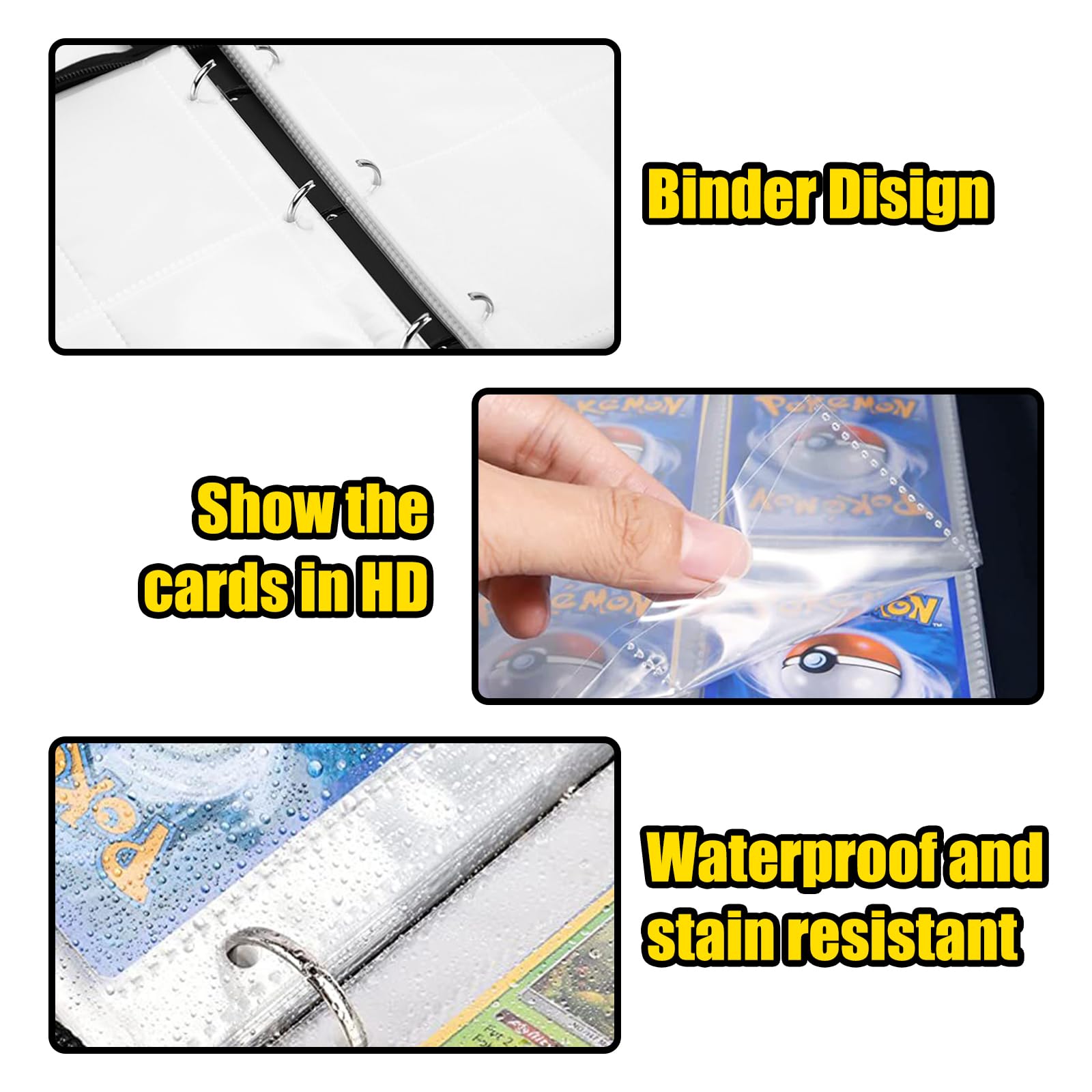 Premium Trading Card Binder with 4-Pocket Pages - Holds 400 Cards (50 Sheets) - Durable Card Storage Album for Collectors - Perfect for Pokemon, MTG, Yu-Gi-Oh & Sports Card Organization & Protection