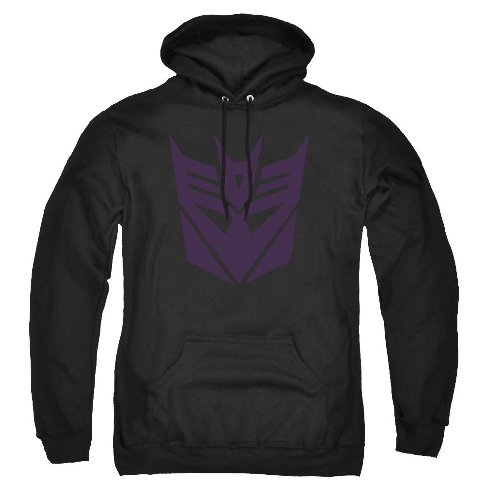 Popfunk Transformers Decepticon Logo Pullover Hoodie & Stickers - X-Large Charcoal | Officially Licensed | Men's Graphic Sweatshirt for Cosplay, Gifts & Casual Wear