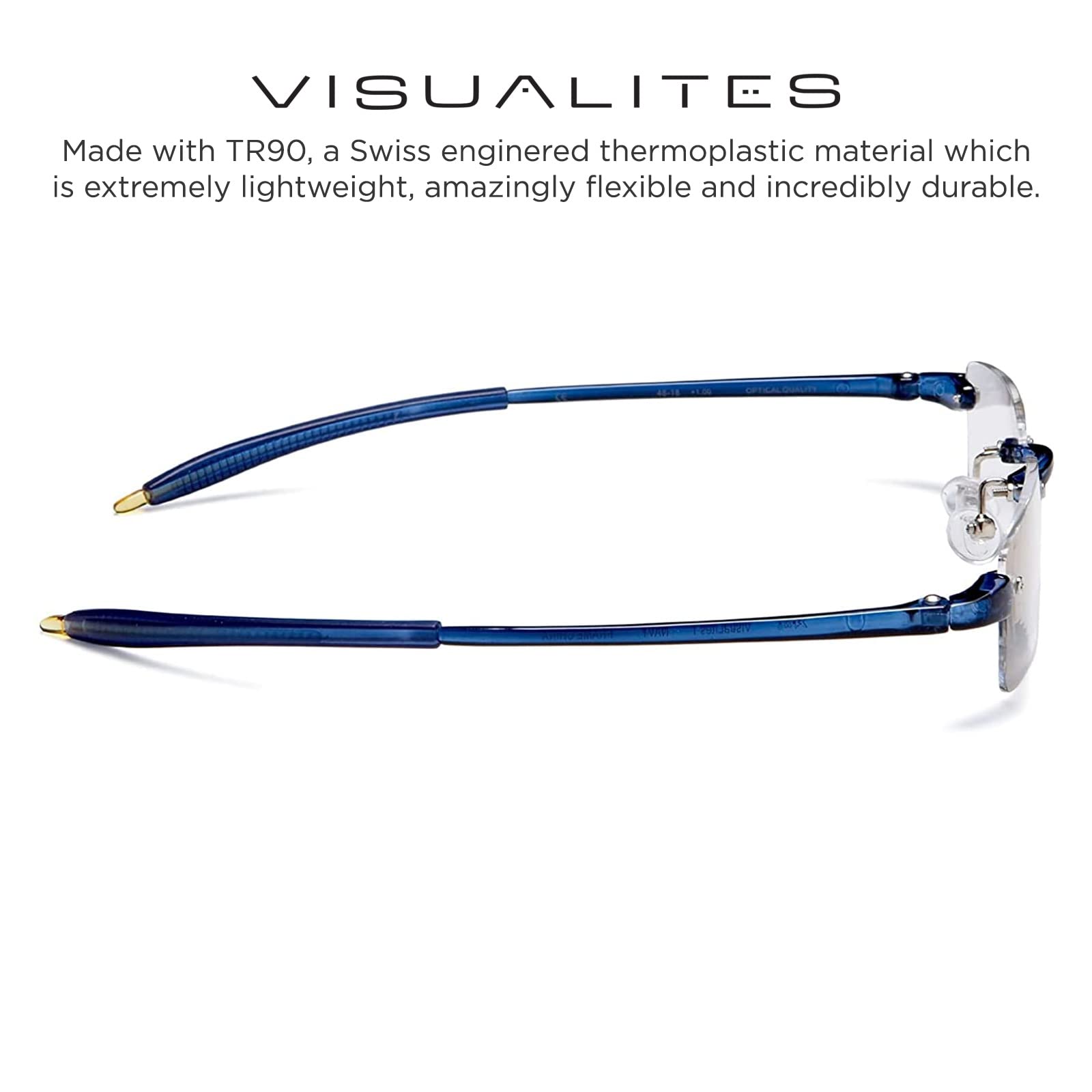 Lightweight Rimless Reading Glasses for Men and Women - VIS 1 Model - Perfect for Reading, Computer Work, and Daily Use