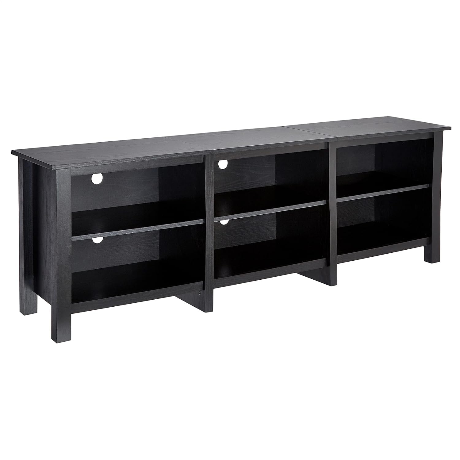 ROCKPOINT 70-85 Inch Classic TV Stand with Storage - Espresso Wood Media Console & Entertainment Center for Living Room, Bedroom, Home Theater