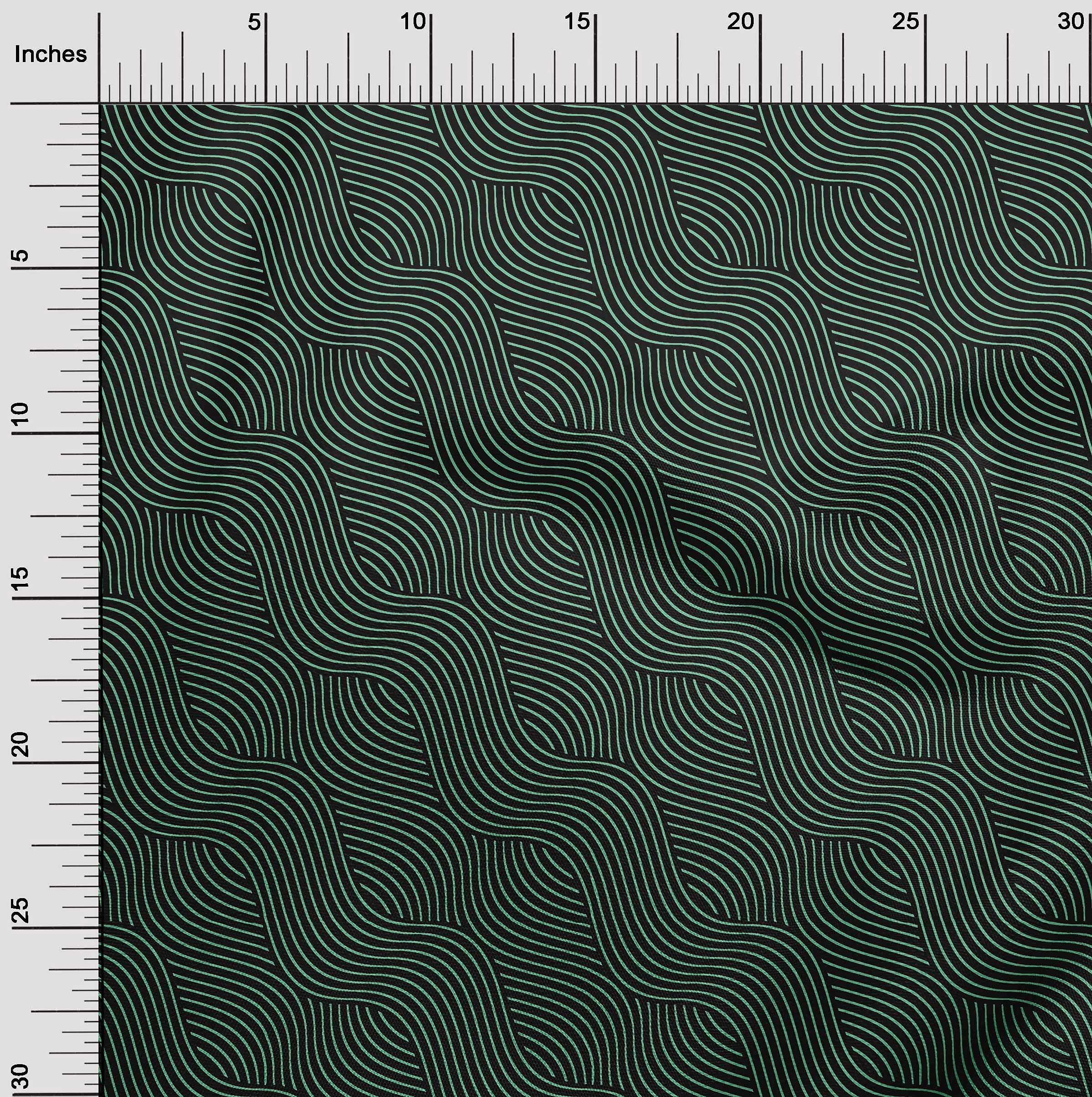 oneOone Georgette Viscose Dark Green Fabric - 42 Inch Wide Printed Moire Textile for DIY Clothing & Sewing Projects | Perfect for Dresses, Scarves, and Home Decor